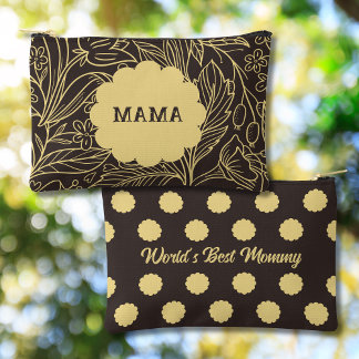 Simple Floral Pattern Personalised Cosmetic Bag