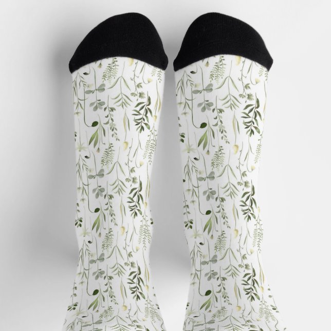 Simple Floral Pattern Socks (Top)
