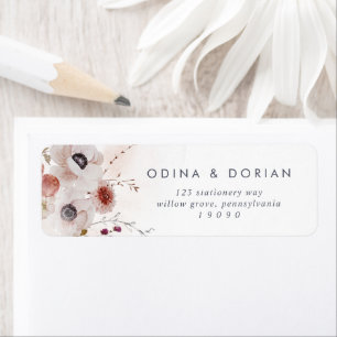 Simple Floral Return Address Label