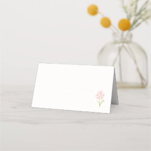 Simple Floral Rose Ivory Wedding Escort Place Card