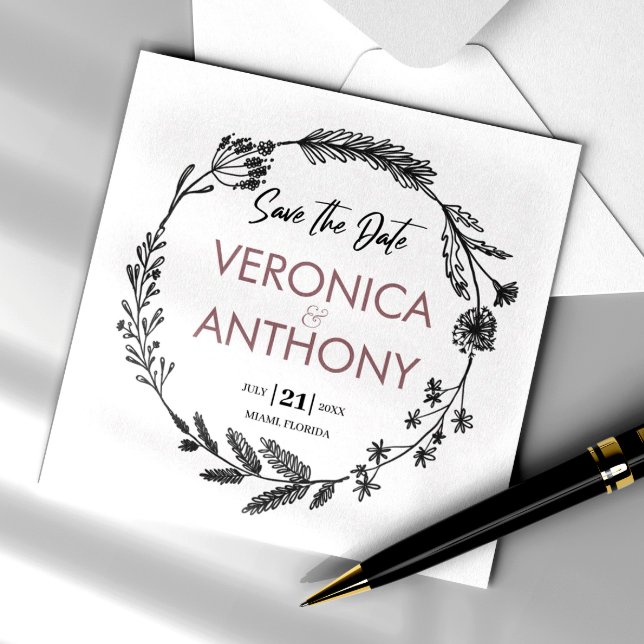 Simple Floral Save The Date QR Code Wedding Invitation (Simplify your RSVP with our QR code save-the-date, adding an unforgettable touch to your special day)