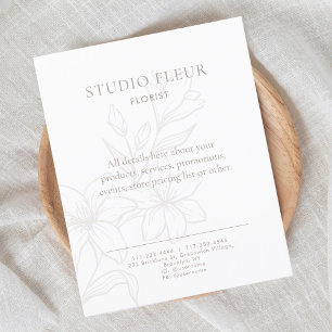 Simple Floral Small Business Marketing Flyer