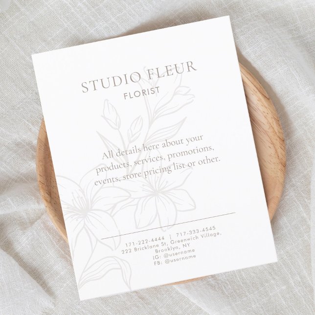 Simple Floral Small Business Marketing  Flyer (Creator Uploaded)