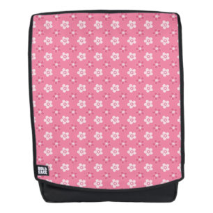 simple floral solid pink pattern retro small flow backpack
