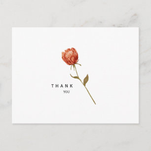 Simple Floral Stem Funeral Thank You Postcard