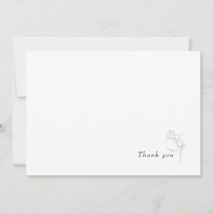 Simple Floral Stem Loving Memory Thank You Card