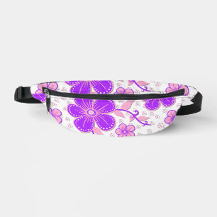 Simple Floral Watercolor Print Purple and Pink Bum Bags