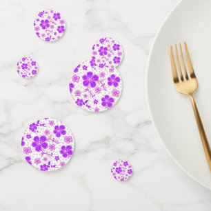 Simple Floral Watercolor Print Purple and Pink Confetti