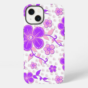 Simple Floral Watercolor Print Purple and Pink iPhone 13 Case