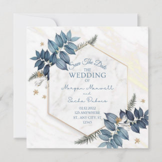 Simple Floral Wedding Invitation