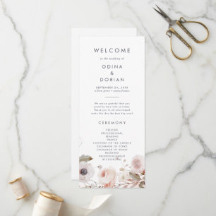 Simple Floral Wedding Program