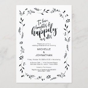 Simple Floral Wedding Rehearsal Dinner Invites