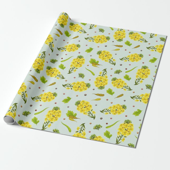 Simple Floral Wrapping Paper (Unrolled)