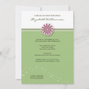 Simple Flower Bridal Shower Invitation (mint)