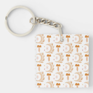 Simple Flower Drawing Key Ring