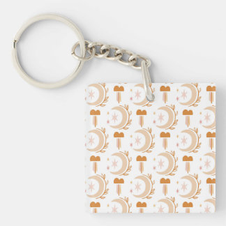 Simple Flower Drawing Key Ring