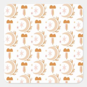 Simple Flower Drawing Square Sticker
