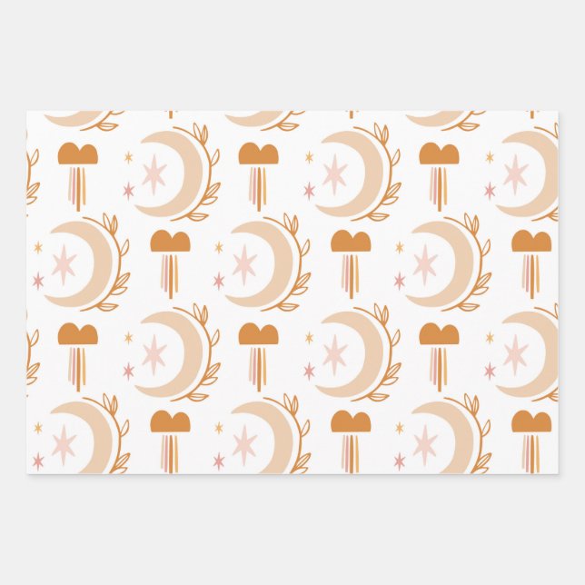 Simple Flower Drawing Wrapping Paper Sheet (Front)