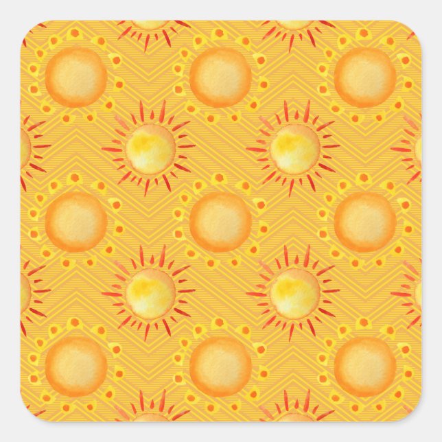 Simple Flower Drawings Square Sticker (Front)