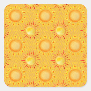 Simple Flower Drawings Square Sticker