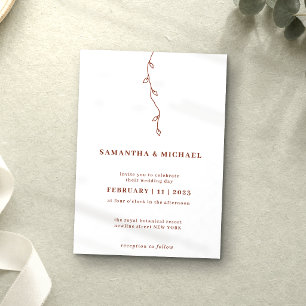 Simple Flower Leaf 2023 Wedding Trend Invitation