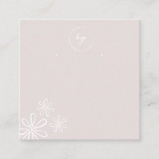 Simple Flower Neutral Display Cards for Earrings