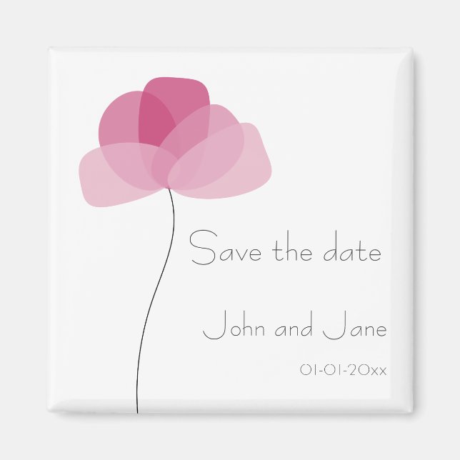 Simple flower Save the date Magnet (Front)
