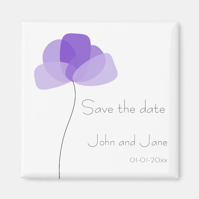 Simple flower Save the date Magnet (Front)