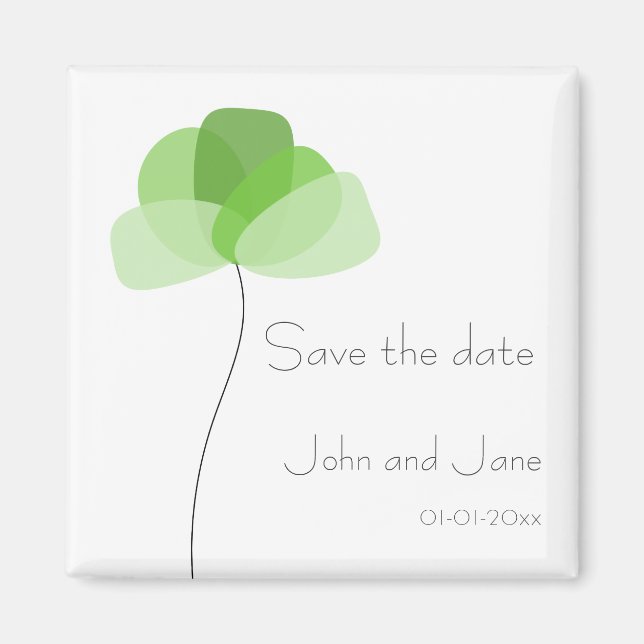 Simple flower Save the date Magnet (Front)