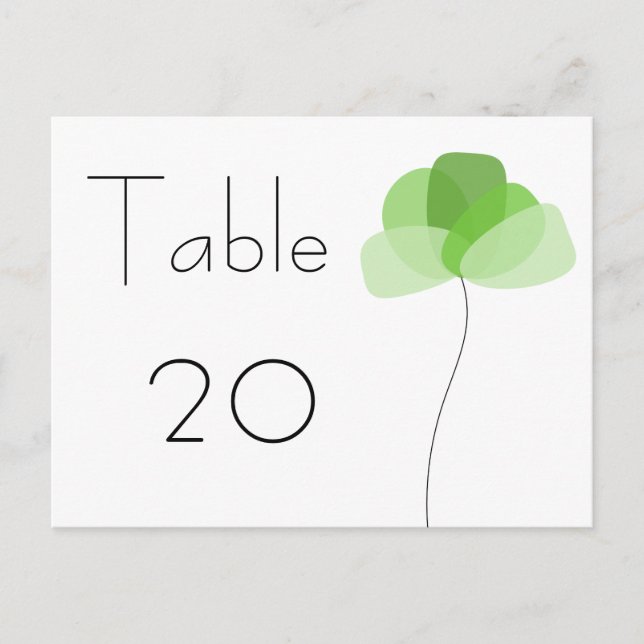Simple flower Table Number Postcard (Front)
