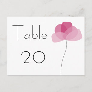 Simple flower Table Number Postcard