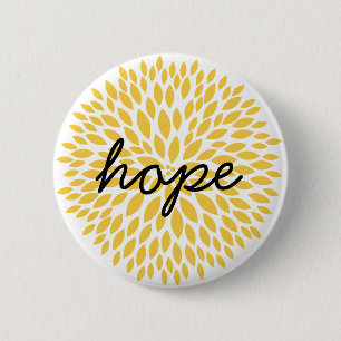 Simple Flowers Hope 6 Cm Round Badge