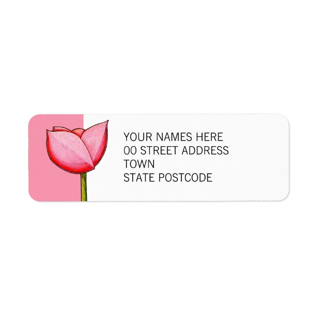 Simple Flowers pink Return Address Label (Front)