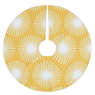 Simple flowers: Scandinavian seamless design. Brushed Polyester Tree Skirt