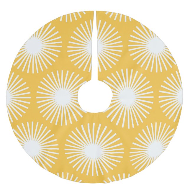 Simple flowers: Scandinavian seamless design. Brushed Polyester Tree Skirt (Front)