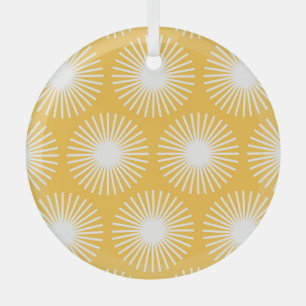 Simple flowers: Scandinavian seamless design. Glass Tree Decoration
