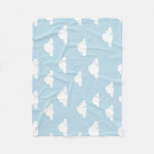Simple Fluffy Clouds Sky Nursery Kids Pattern Fleece Blanket
