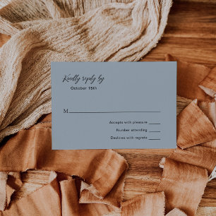 Simple Fog Typographic Modern Elegant Wedding RSVP Card