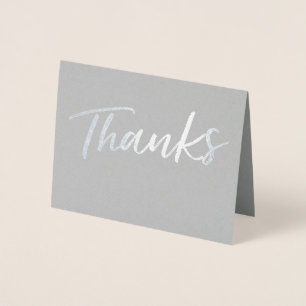 Simple Foil Thanks Card   Thank You Card