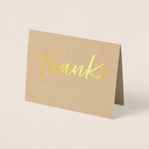 Simple Foil Thanks Card   Thank You Card