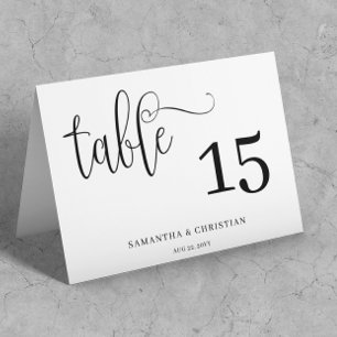 Simple Folded Tent Wedding Table Number card