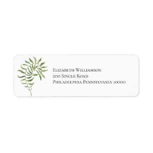 Simple Foliage Bride Return Address Label