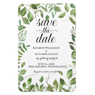 Simple Foliage /Save The Date /Wedding Magnet
