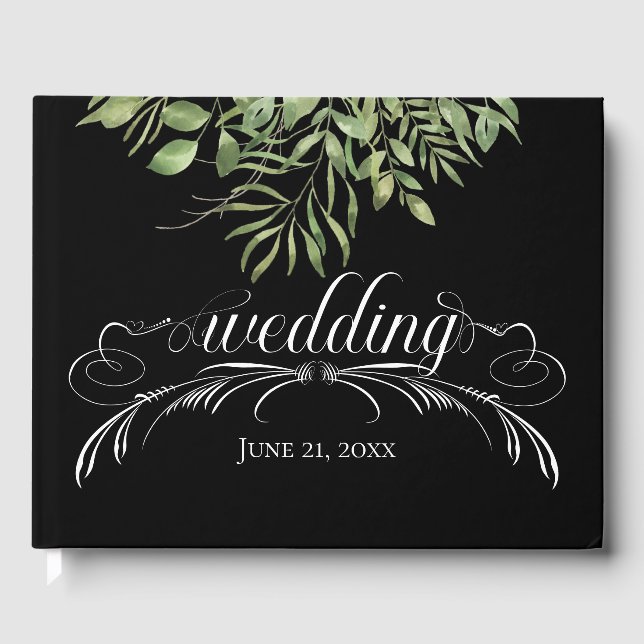 Simple Foliage, Wedding Guest Book (Front)