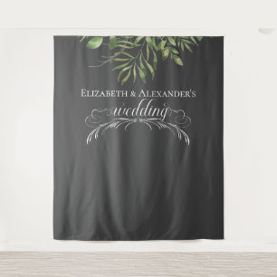 Simple Foliage Wedding Photo Backdrop Tapestry
