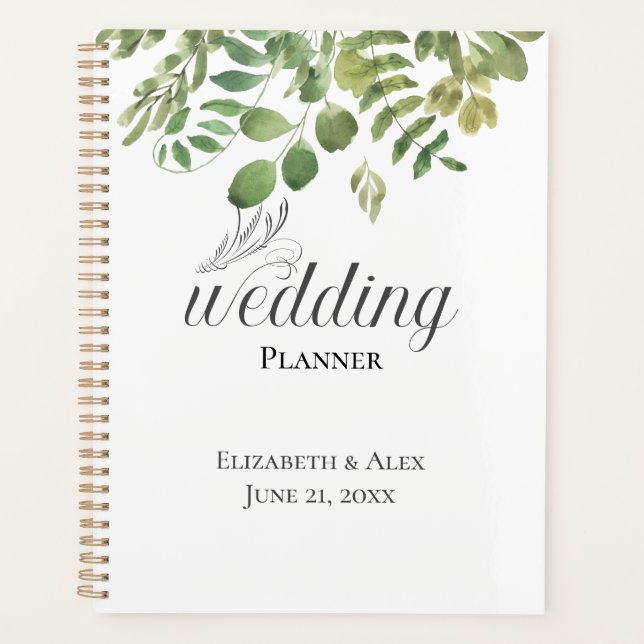 Simple Foliage, Wedding Planner Notebook (Front)