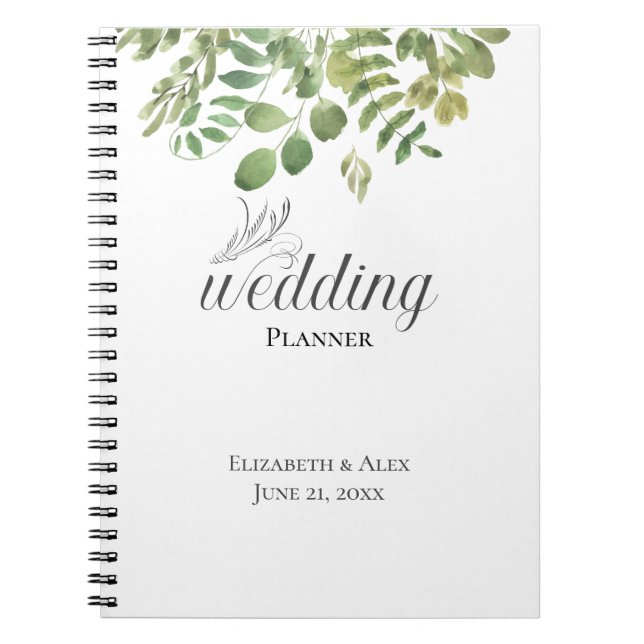 Simple Foliage, Wedding Planner Notebook (Front)