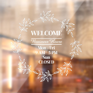 Simple Foliage Wreath Business Shop Opening Hours