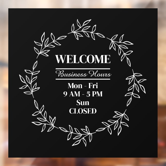 Simple Foliage Wreath Business Shop Opening Hours (Sheet 2)