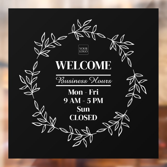 Simple Foliage Wreath Business Shop Opening Hours (Sheet 2)